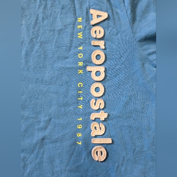 Aeropostale T-Shirt Men's Size Large Short Sleeve Light Blue Cotton - Picture 7 of 9